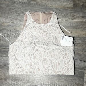 Tan Sleeveless Croppe - Dessy Collection, Size 10